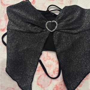 SHEIN Black Glitter Crop Top